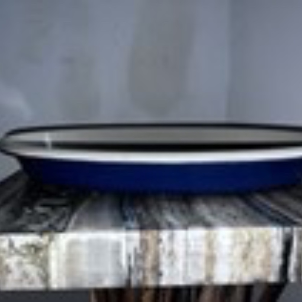 vintage Le Creuset  Blue oval Cookware Cast iron Dish marked 36